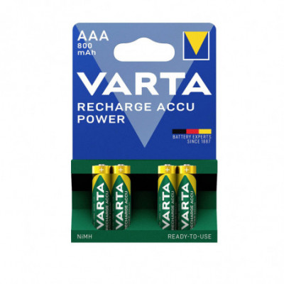 BLISTER 4 MINISTILO RICARICABILI VARTA AAA NI-MH 800mAh 1.2V