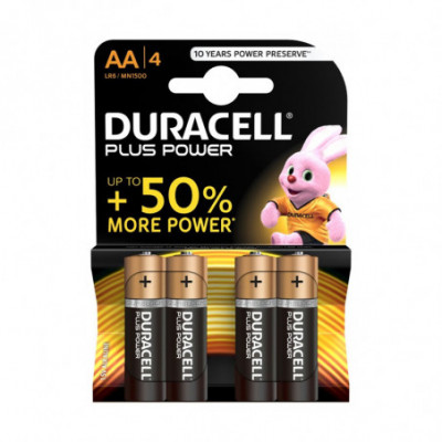 DURACELL PLUS POWER BLISTER 4 BATTERIE AA (LR6MN1500)