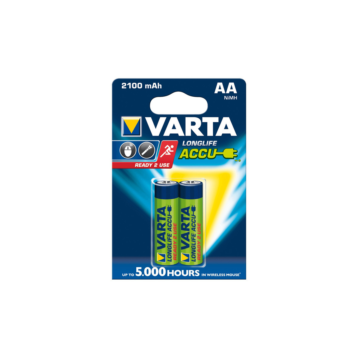 VARTA AA2100 BLISTER 2 BATTERIE AA RICARICABILI 2100mAh