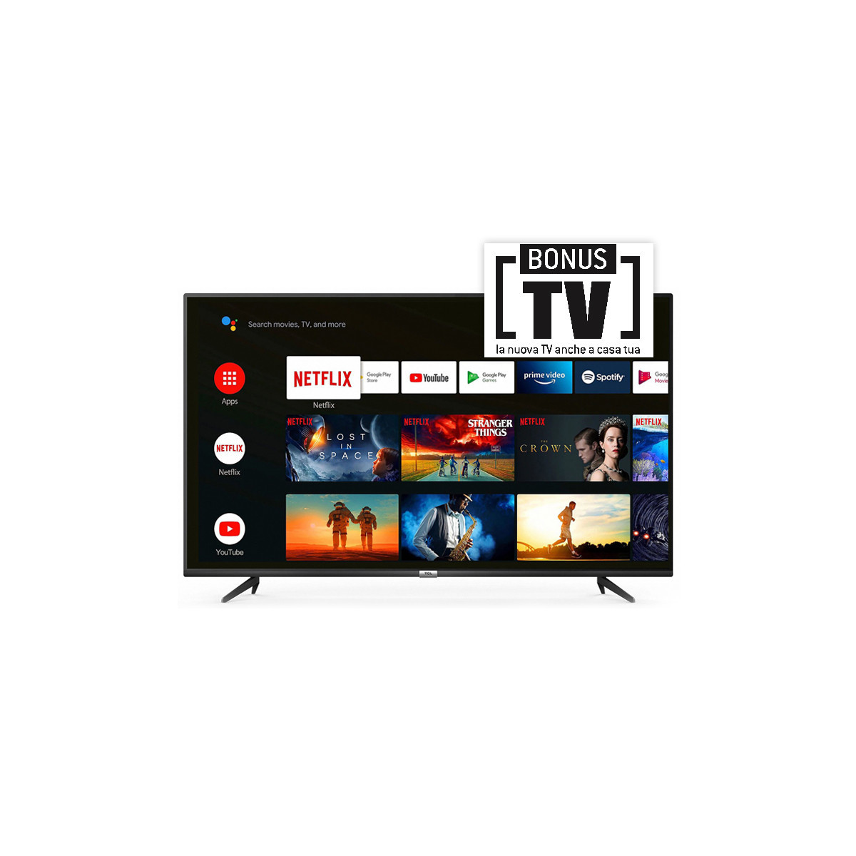 TCL 55P615X1 - 55 ANDROID TV LED 4K  - BLACK - GARANZIA ITALIA