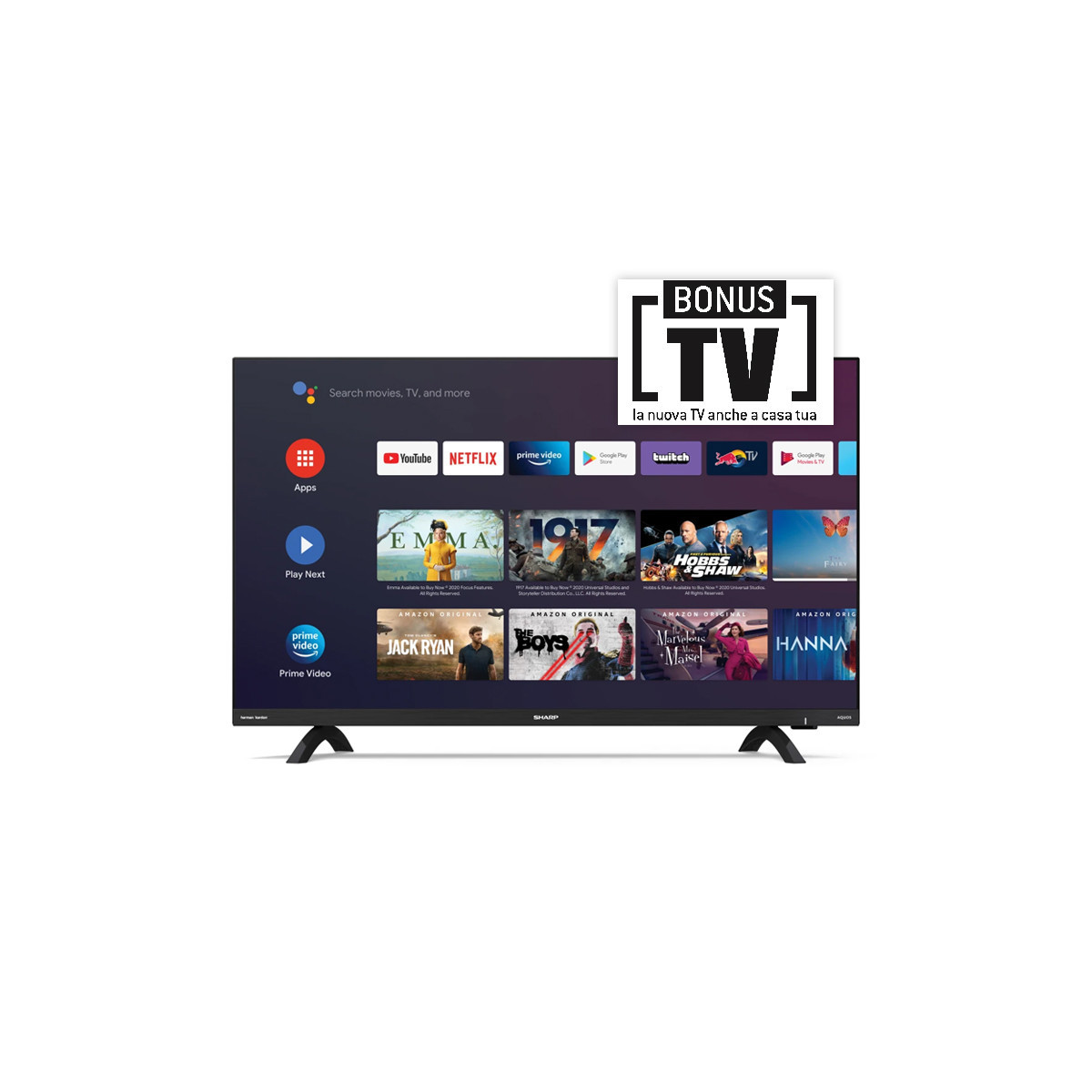 SHARP 32DI2E - 32 ANDROID TV LED HD - FRAMELESS - AUDIO HARMAN KARDON - BLACK - IT