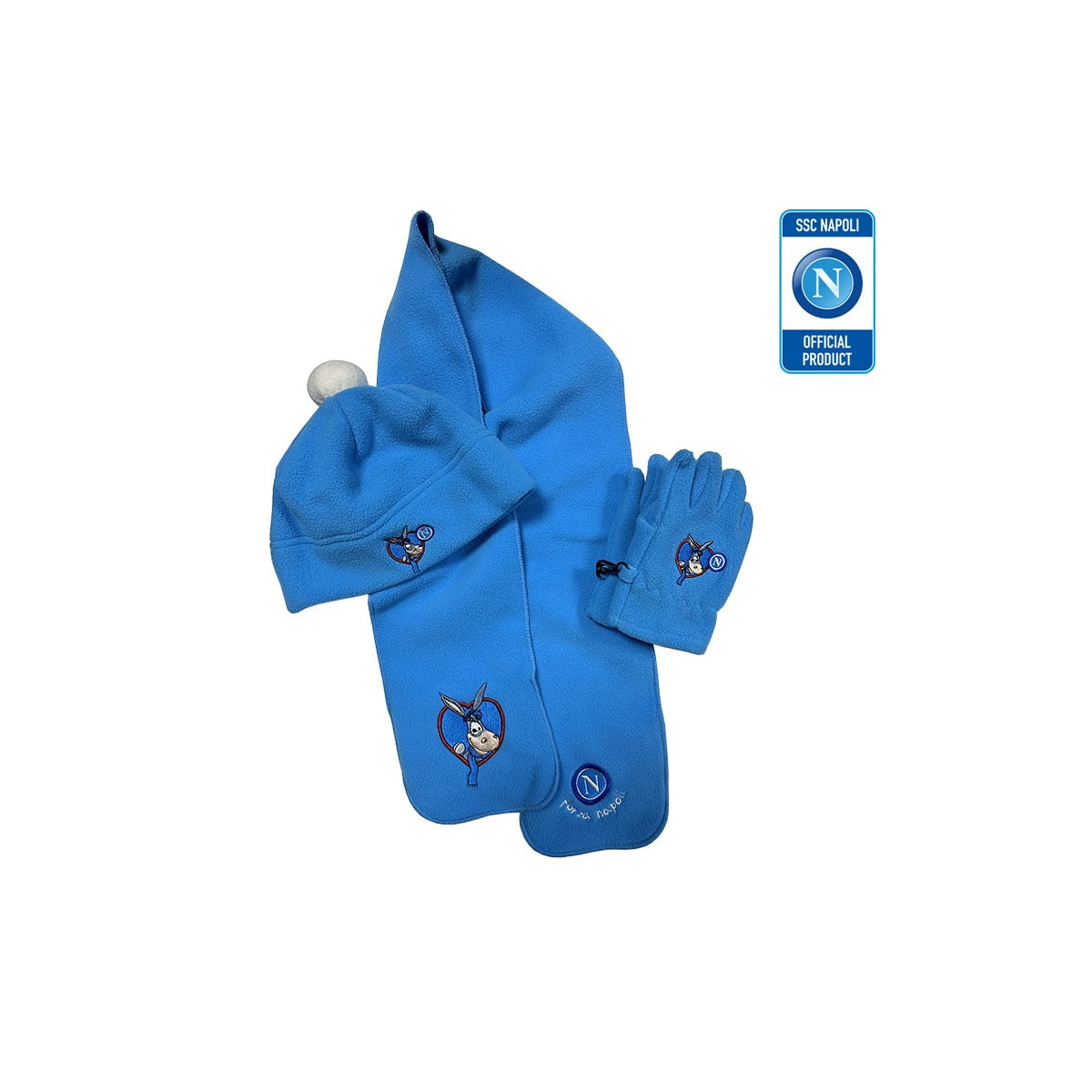 NAPOLI TL-13-NP - SET PILE BIMBO (SCIARPA + CAPPELLO + GUANTI)