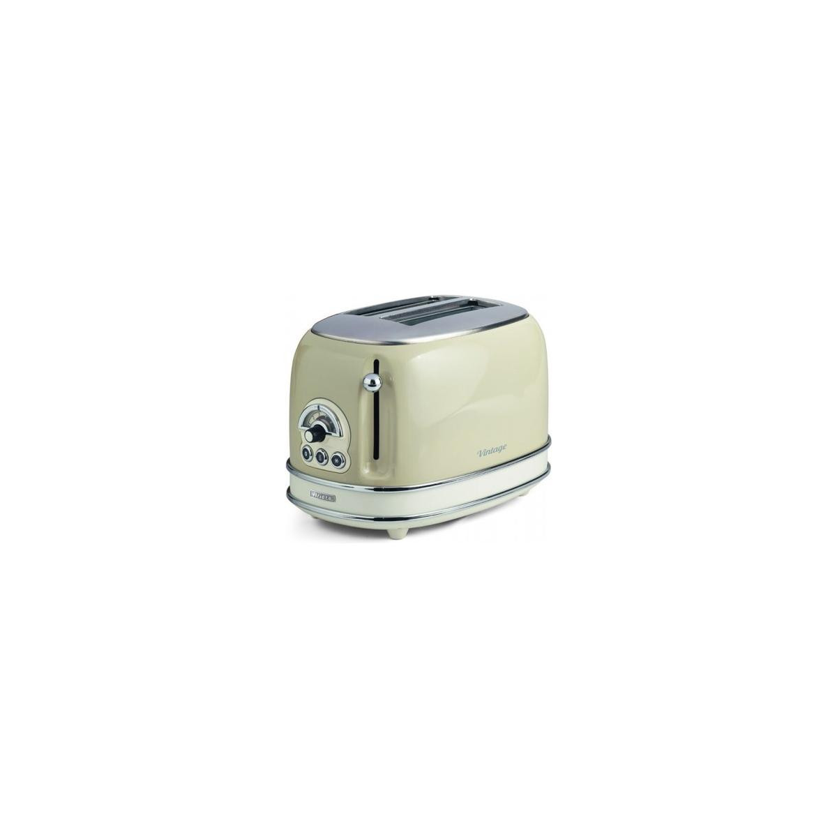 ARIETE TOASTER VINTAGE BEIGE (0155/03) - TOSTAPANE ELETTRICO IN METALLO - 6 LIVELLI DORATURA - ESPULSIONE AUTOMATICA - 810W