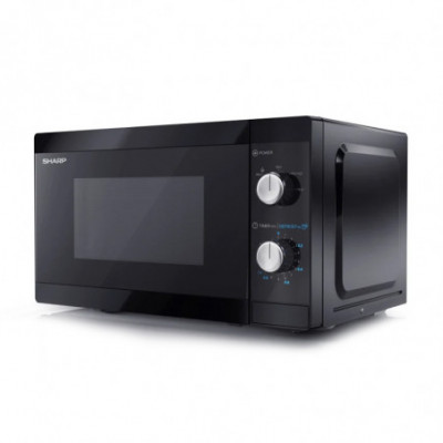 SHARP YC-MS01E-B - FORNO A MICROONDE 20L - 800W - CONTROLLO ANALOGICO - 5 LIVELLI DI POTENZA - NERO TOTALE