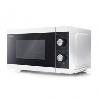 SHARP YC-MG01E-W - FORNO A MICROONDE 20L - 800W - CONTROLLO ANALOGICO - GRILL - 5 LIVELLI DI POTENZA - BIANCO