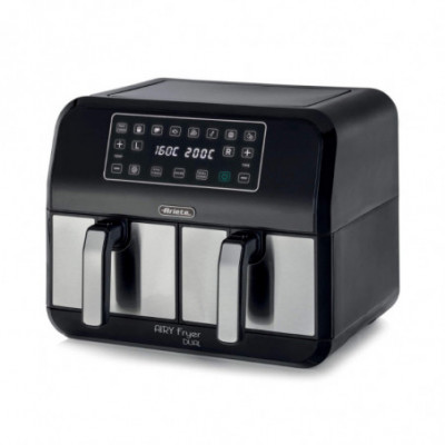 ARIETE AIRY FRYER DUAL METAL (4624) - FRIGGITRICE AD ARIA - 8L - DOPPIO CESTELLO - TOUCH CONTROL - TIMER 60 MIN - 1700W