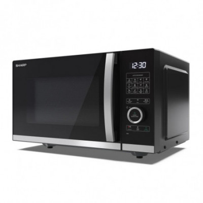 SHARP YC-QG234AE-B - FORNO A MICROONDE 23L - FLATBED - 1000W - CONTROLLO DIGITALE - 11 LIVELLI DI POTENZA - BLACK/SILVER