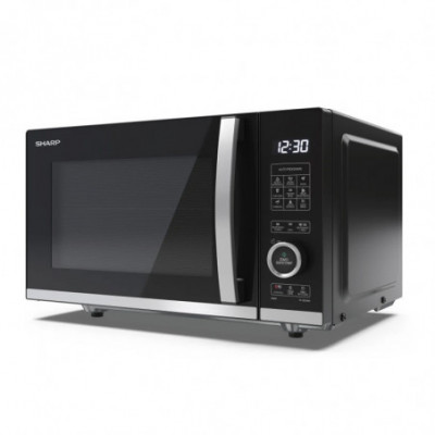 SHARP YC-QG204AE-B - FORNO A MICROONDE 20L - FLATBED - 800W - CONTROLLO DIGITALE - 11 LIVELLI DI POTENZA - BLACK/SILVER