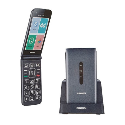 BRONDI AMICO FLIP 4G (ARGENTO) - TELEFONO CELLULARE SENIOR