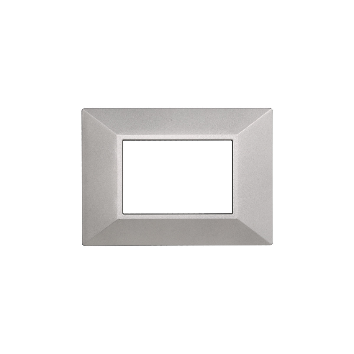 ETTROIT PLACCA PIRAMIDE 3 MODULI - SERIE MOON - SILVER (AN90306) Compatibile ABB Axolute