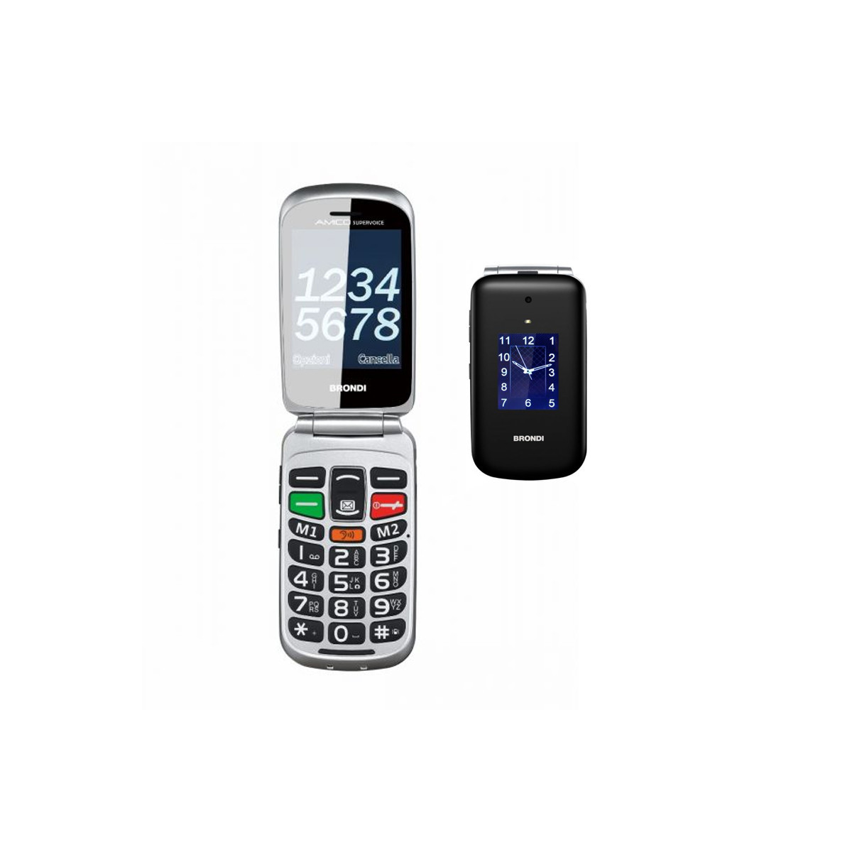 BRONDI AMICO SUPERVOICE (NERO/ARGENTO) - TELEFONO CELLULARE SENIOR