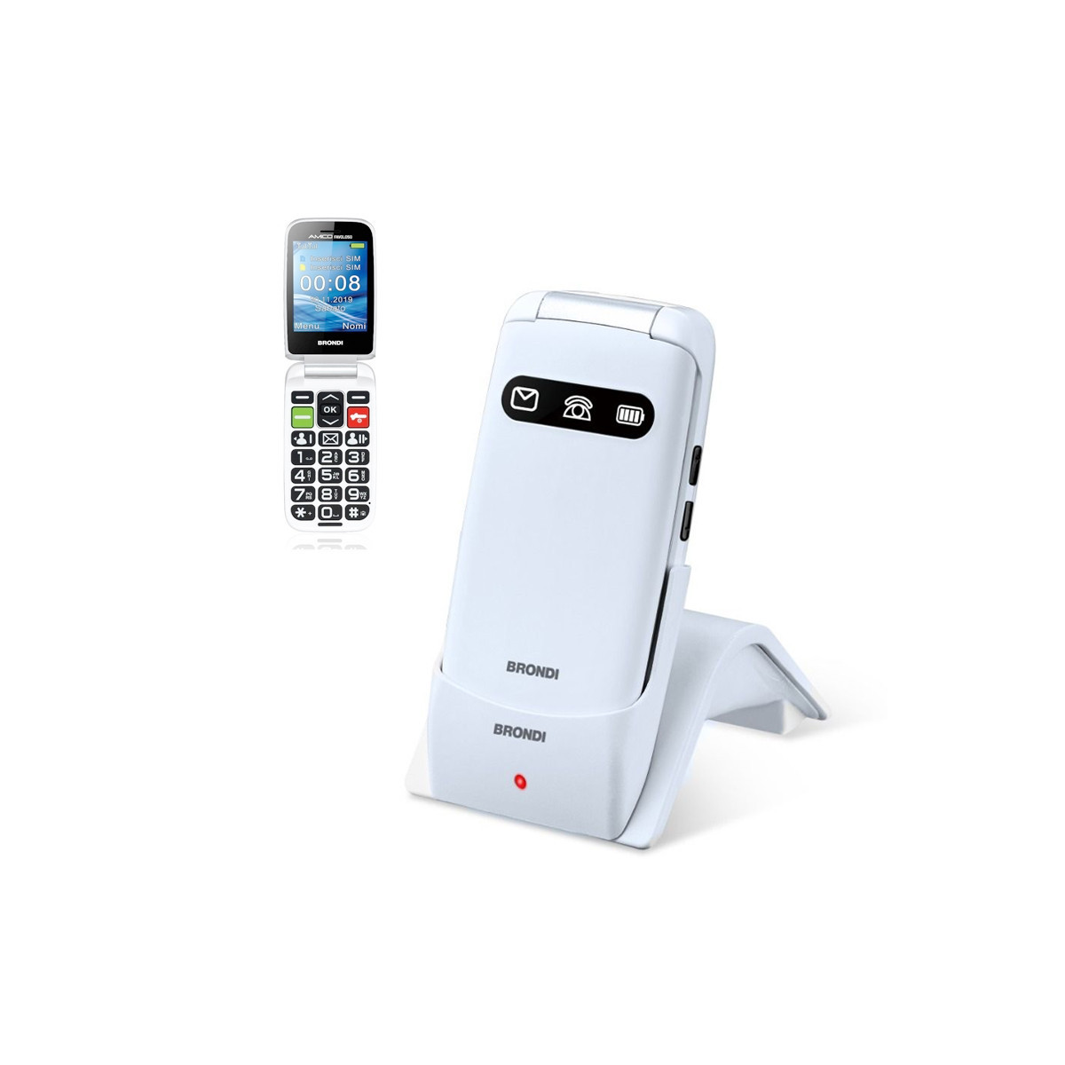 BRONDI AMICO FAVOLOSO (BIANCO METAL) - TELEFONO CELLULARE SENIOR