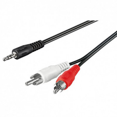 CAVO STEREO 1 CONNETTORE 3.5MM - 2 CONNETTORI RCA MASCHIO 2.5MT