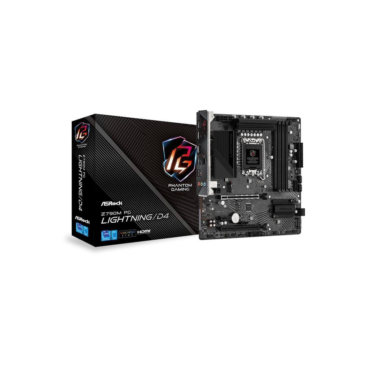 ASROCK Z790M PG LIGHTNING/D4 - DDR4 SOCKET 1700 + HDMI + M.2 mATX