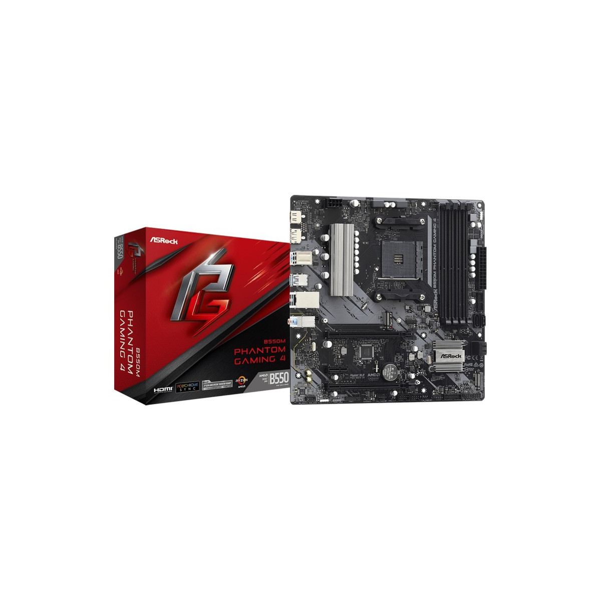 MAINBOARD ASROCK B550M Phantom Gaming 4 - DDR4 SOCKET AM4 + HDMI + DP MicroATX