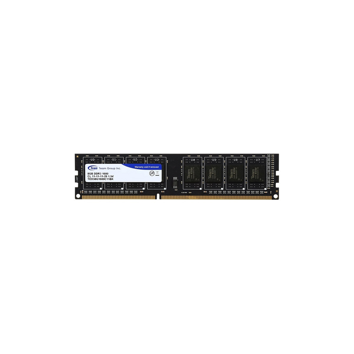 TEAM GROUP DESKTOP RAM 8GB - DDR3 - PC1600 (TED38G1600C1101)