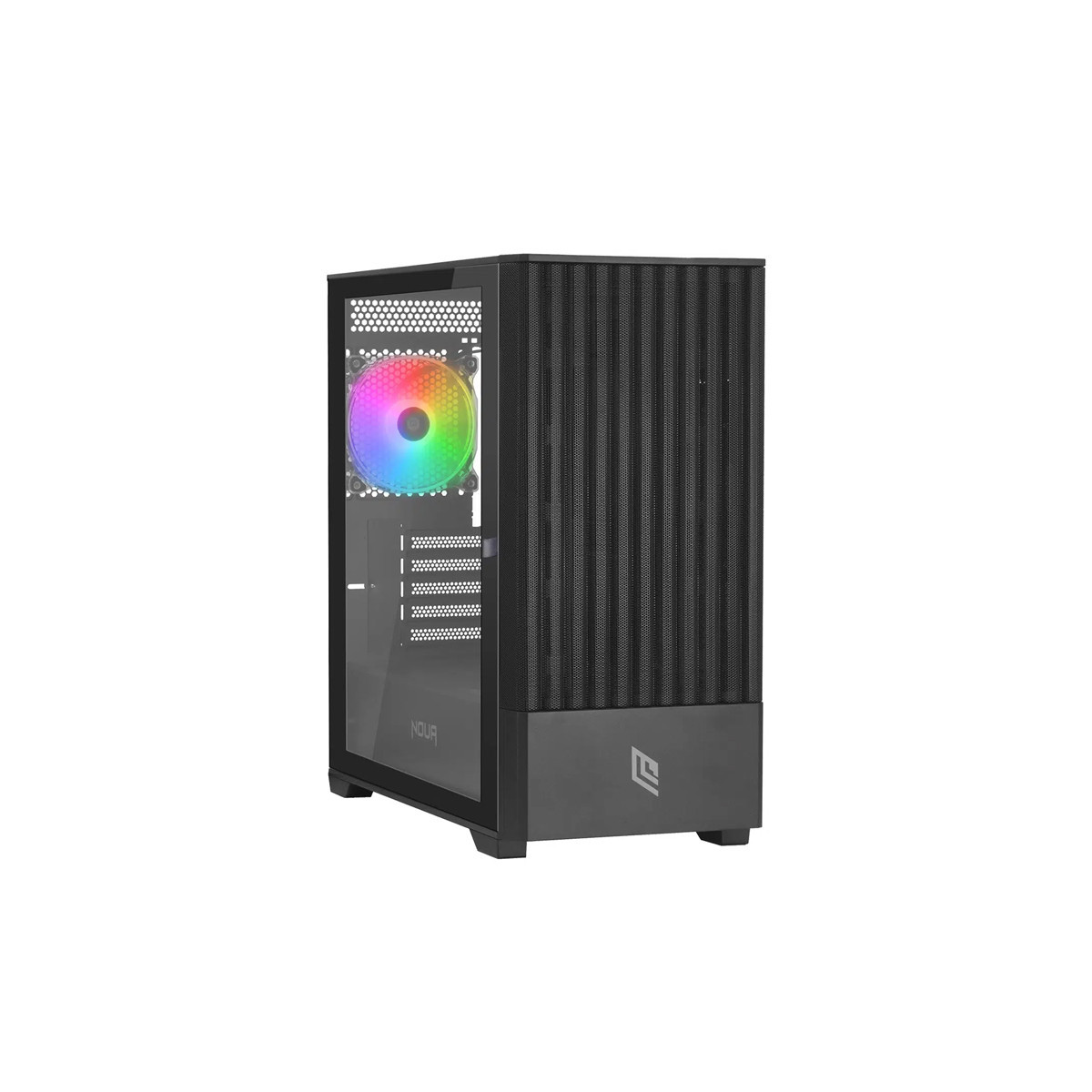 NOUA FOBIA L101 - CASE MICRO ATX - NERO - PANNELLO LATERALE IN VETRO - VENTOLA ARGB PREINSTALLATA