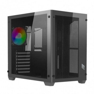 NOUA VISION Z101 - CASE MID TOWER - NERO - FRONTALE E SIDE IN VETRO - DOPPIA CAMERA - VENTOLA ARGB