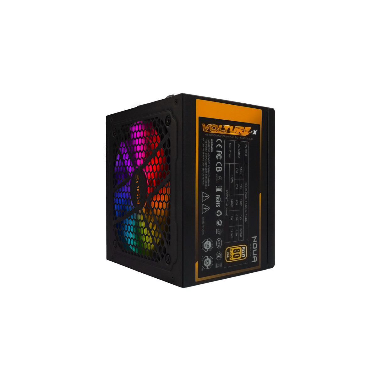 NOUA VOLTURE GX85MVX - ALIMENTATORE MODULARE 850W - 80 PLUS GOLD - VENTOLA 120MM RGB