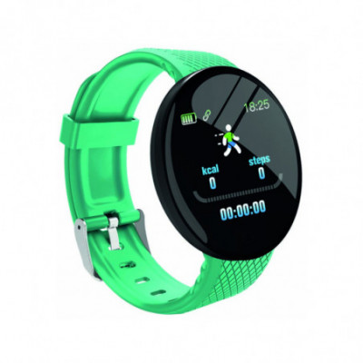 SMART FITNESS WATCH AKAI KFIT120 VERDE - LCD 13 ROUND PEDOMETRO CARDIO MON. SO