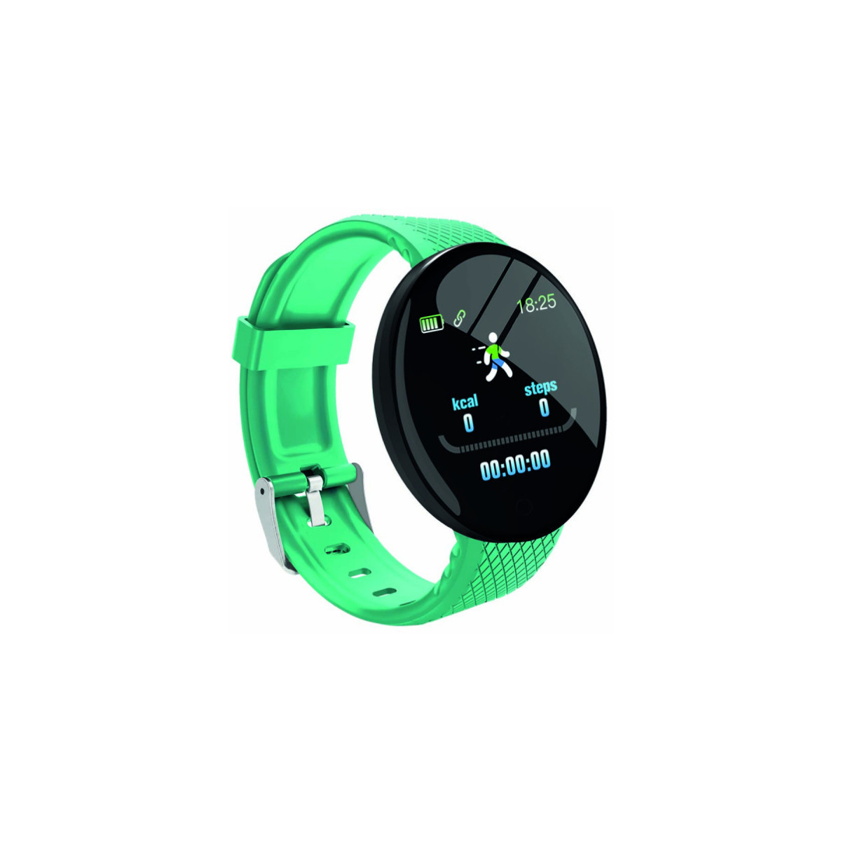 SMART FITNESS WATCH AKAI KFIT120 VERDE - LCD 13 ROUND PEDOMETRO CARDIO MON. SO