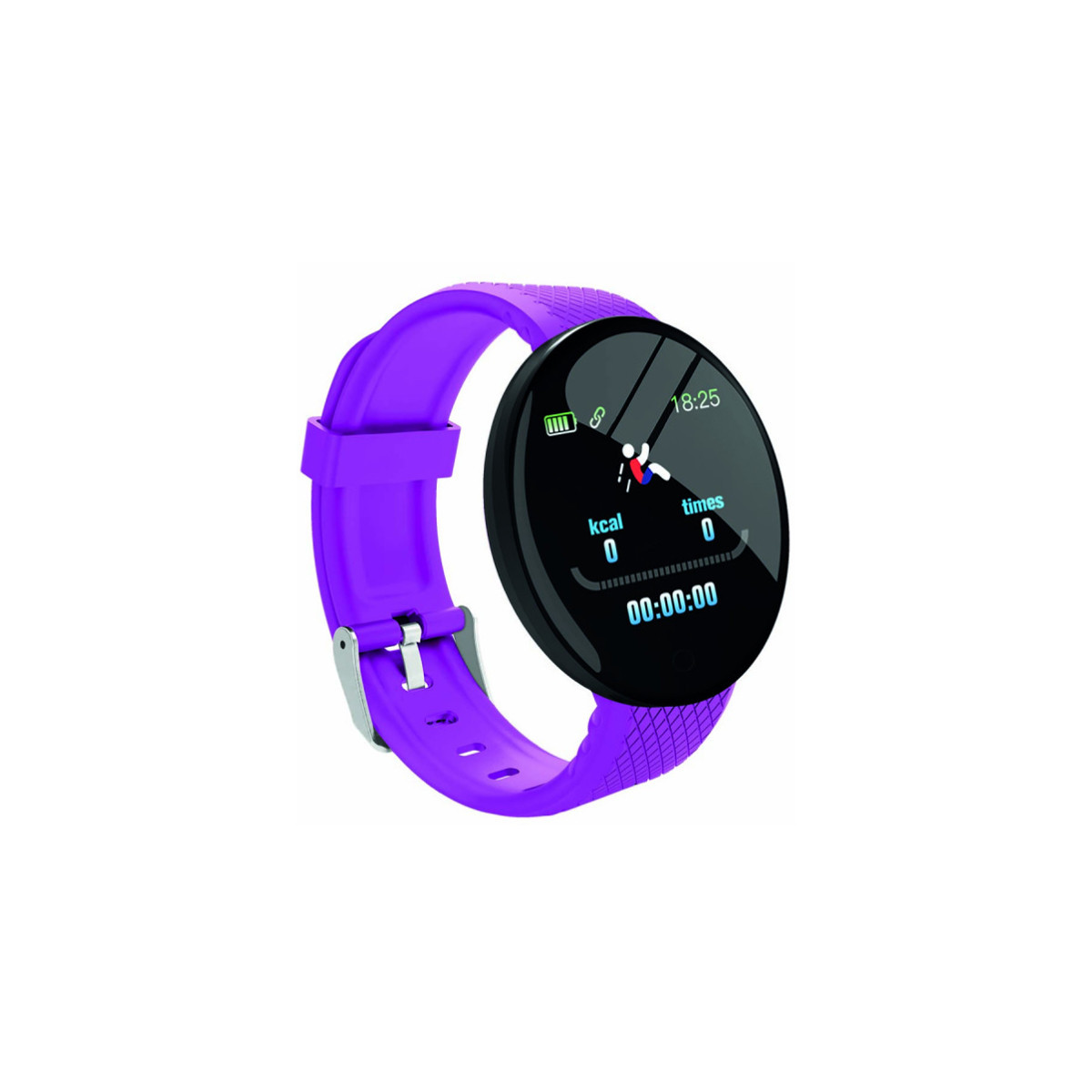 SMART FITNESS WATCH AKAI KFIT120 PURPLE - LCD 13 ROUND PEDOMETRO CARDIO MON. SO