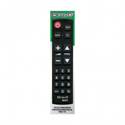 BRAVO MAX DUO (92602673) - TELECOMANDO PROGRAMMABILE A 2 BANCHI DI MEMORIA PER TV / DTT