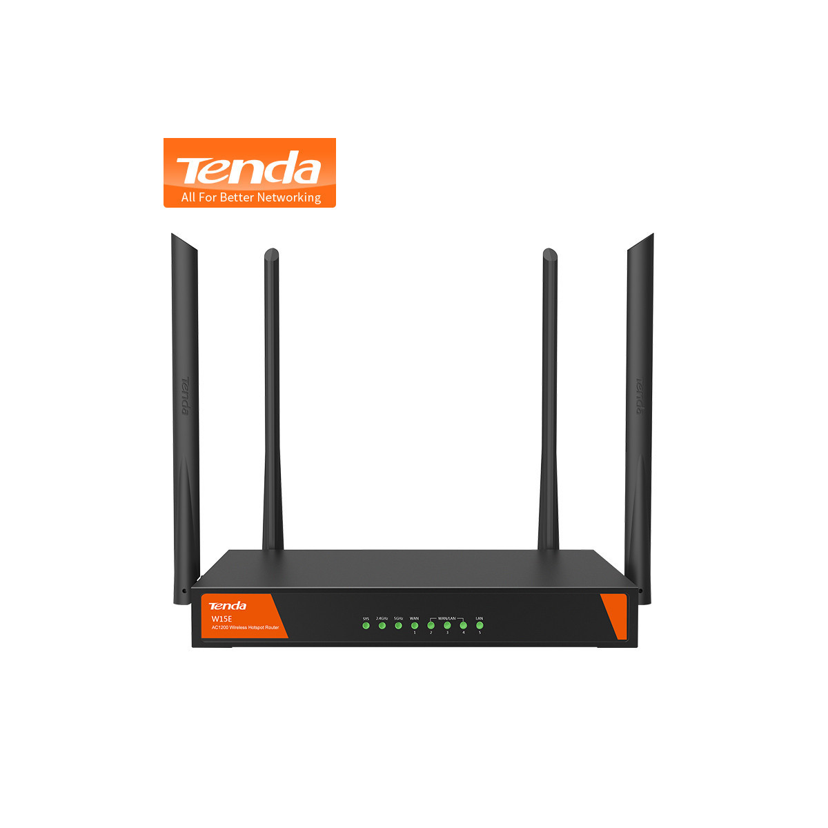 TENDA W15E - ROUTER WIRELESS HOT SPOT FINO A 50 UTENTI - AC1200 - 3 WAN - 3 LAN