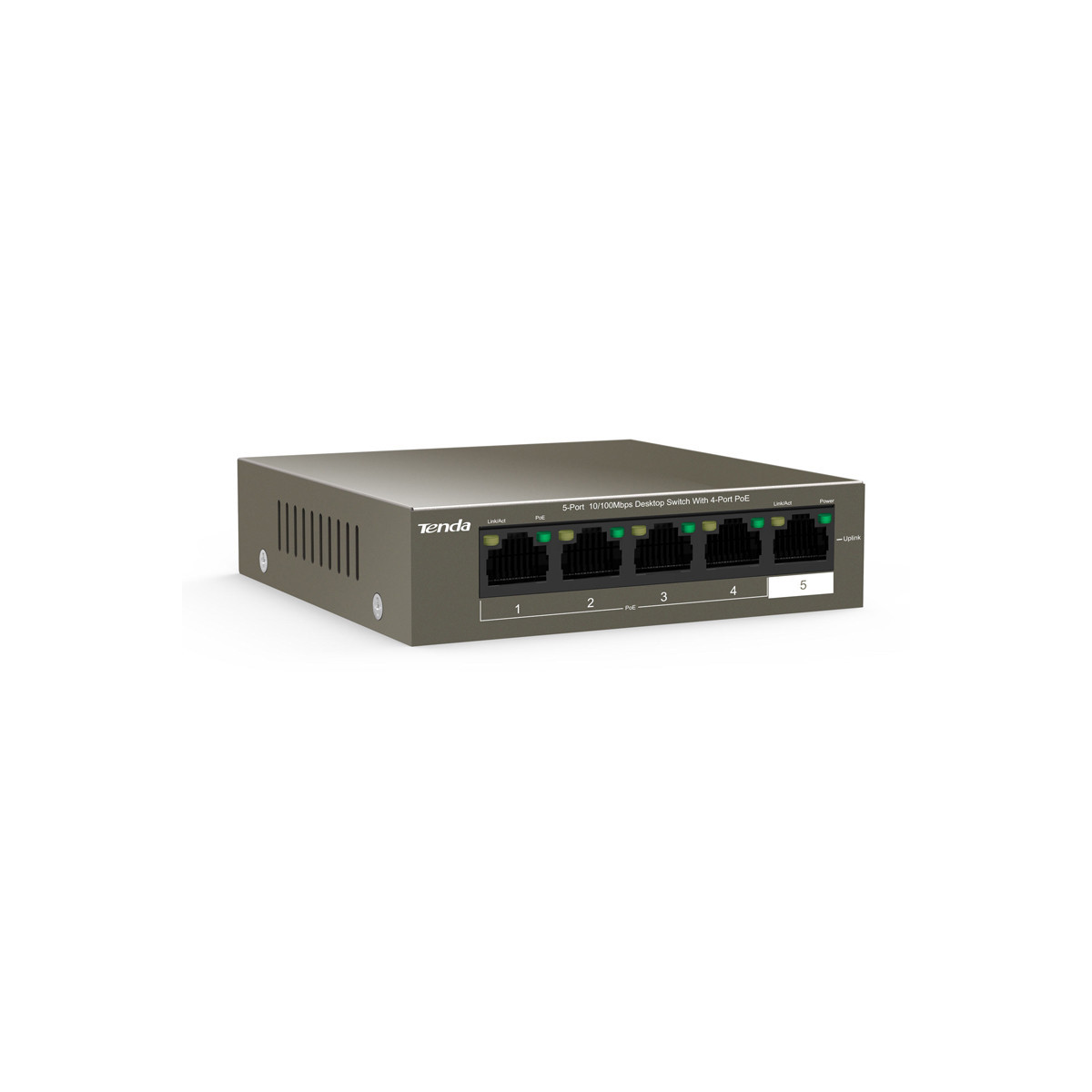 TENDA TEF1105P-4-38W - DESKTOP SWITCH 5 PORTE CON 4 PORTE POE - 10/100 MBPS - CHASSIS METALLO