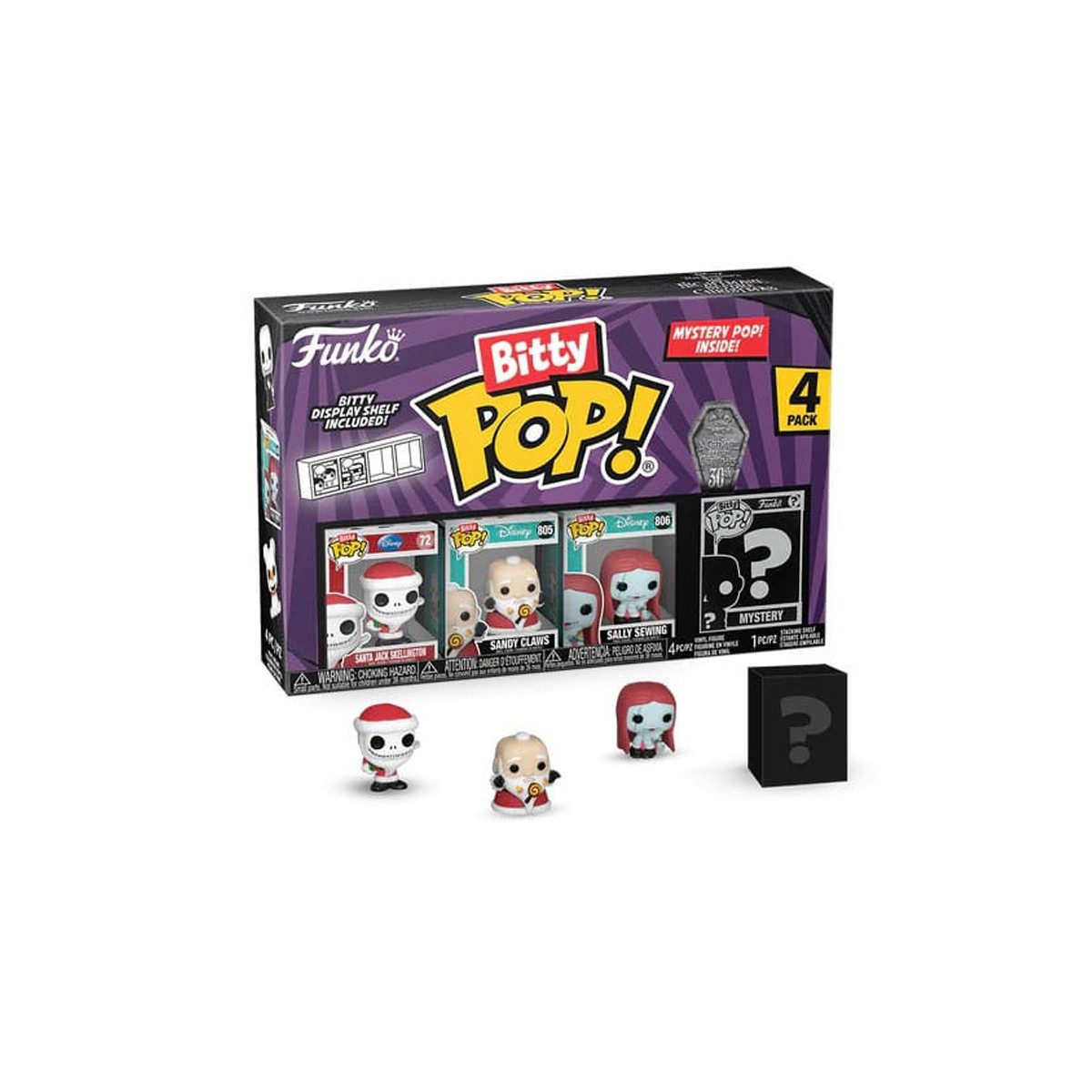 BITTY POP SANTA JACK 4 PACK (73022) - NIGHTMARE BEFORE CHRISTMAS - DISNEY